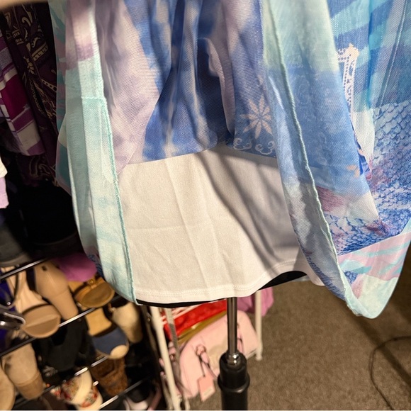 ONE WORLD Life and Let Live Blue and Pink Patchwork Layered Tunic Dress Cover up - Picture 5 of 8